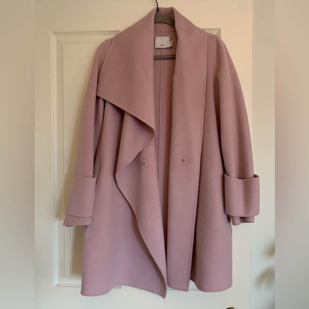 Vince, Drape Neck Coat in Orchid, Size XS